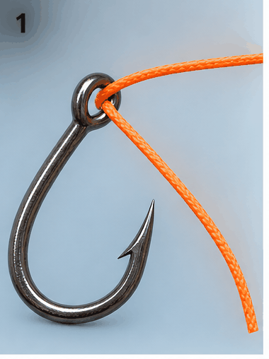 Improved Clinch Knot being tied step by step