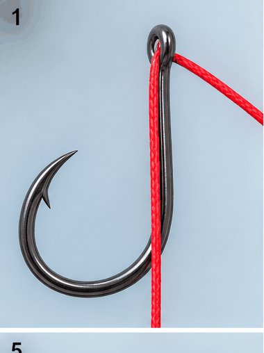 Snell Knot being tied step by step