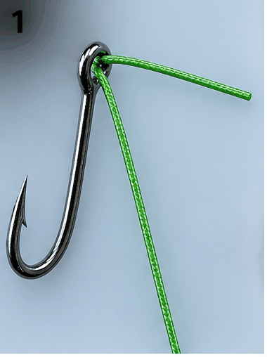 Uni Knot being tied step by step